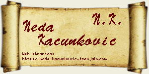Neda Kačunković vizit kartica
